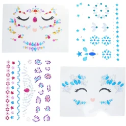 Set de 8 planches de bijoux de visage autocollants