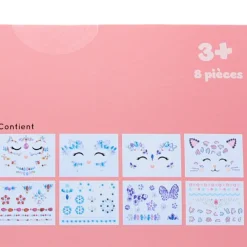 Set de 8 planches de bijoux de visage autocollants