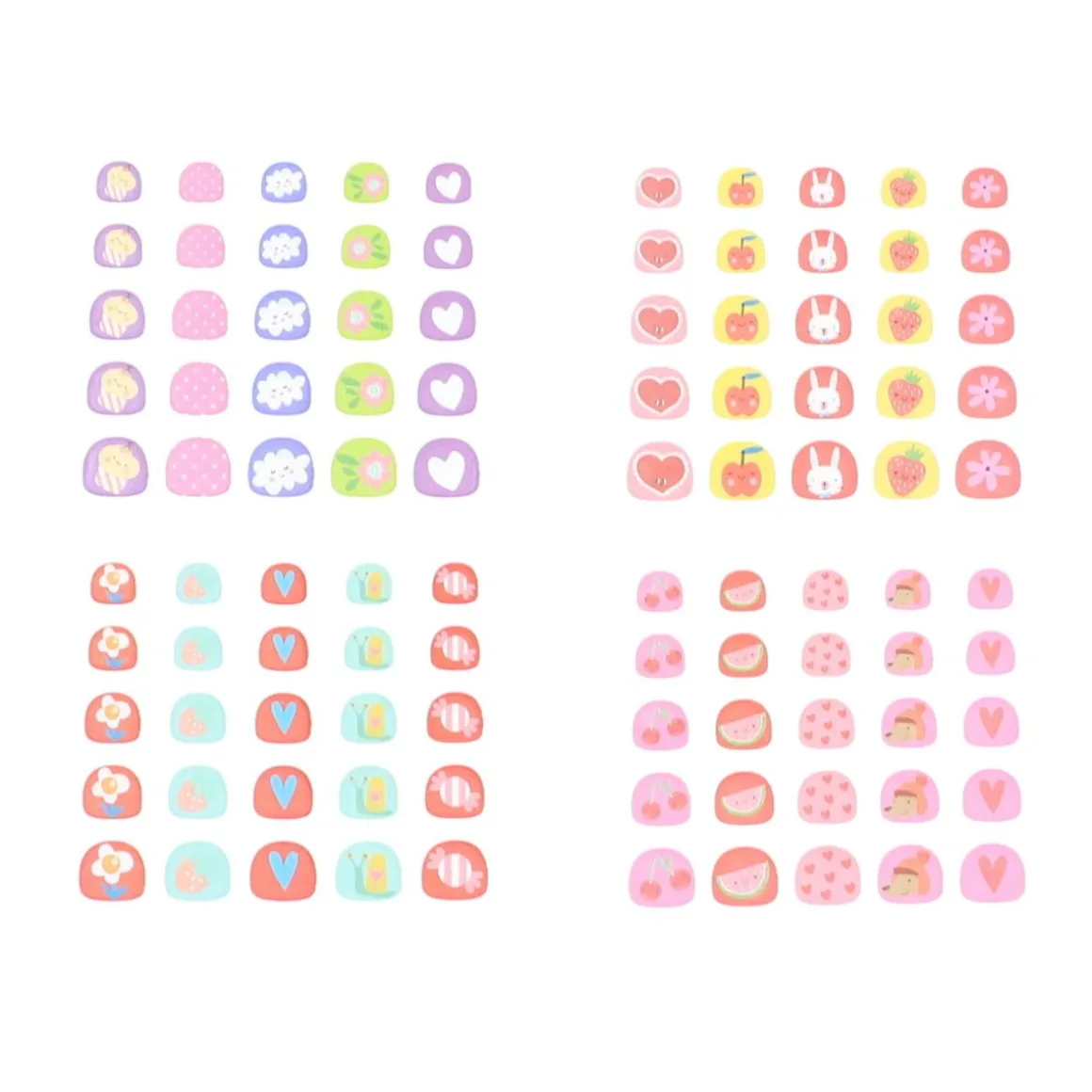Set de 8 planches de stickers pour ongles girly