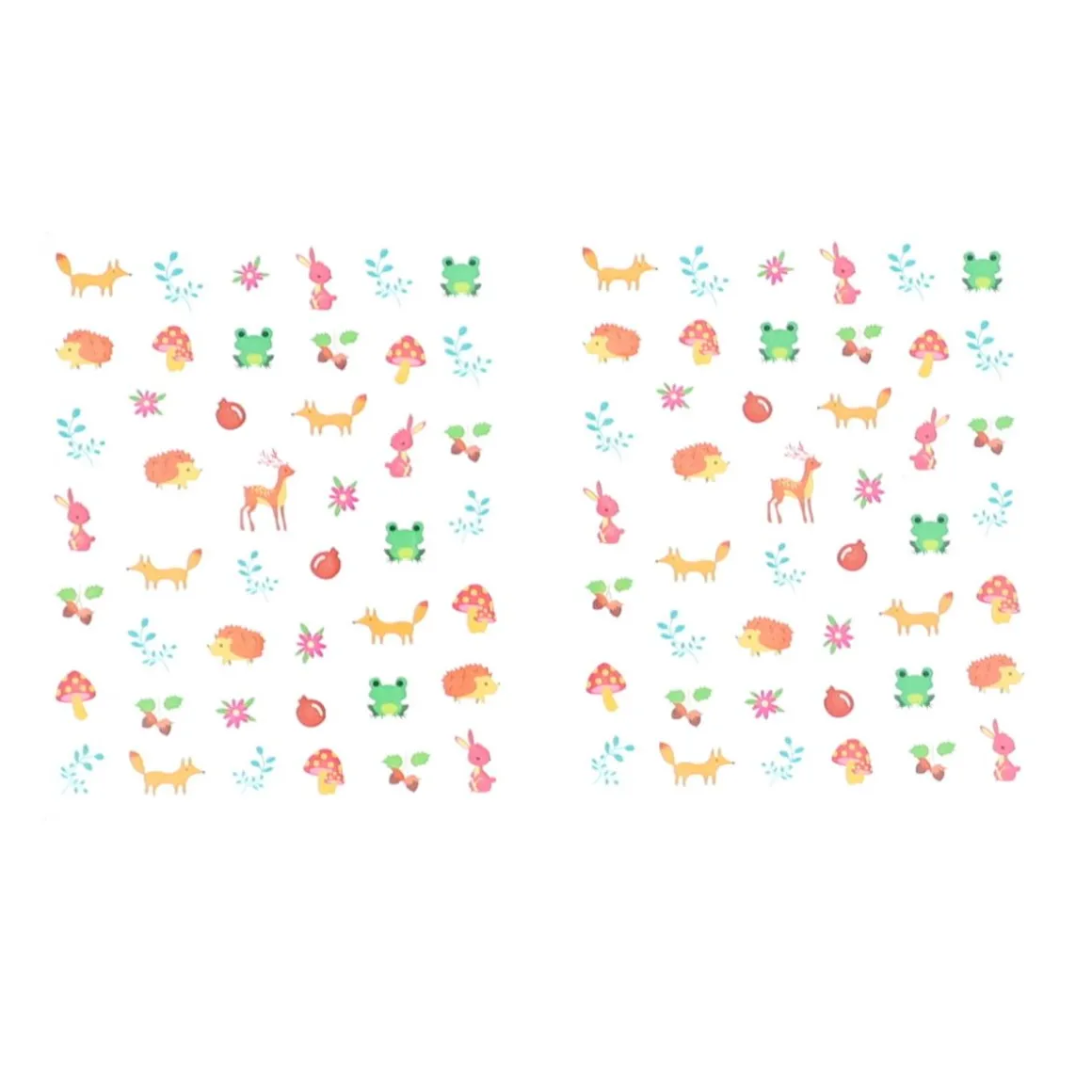 Set de 4 planches de stickers pour ongles forêt
