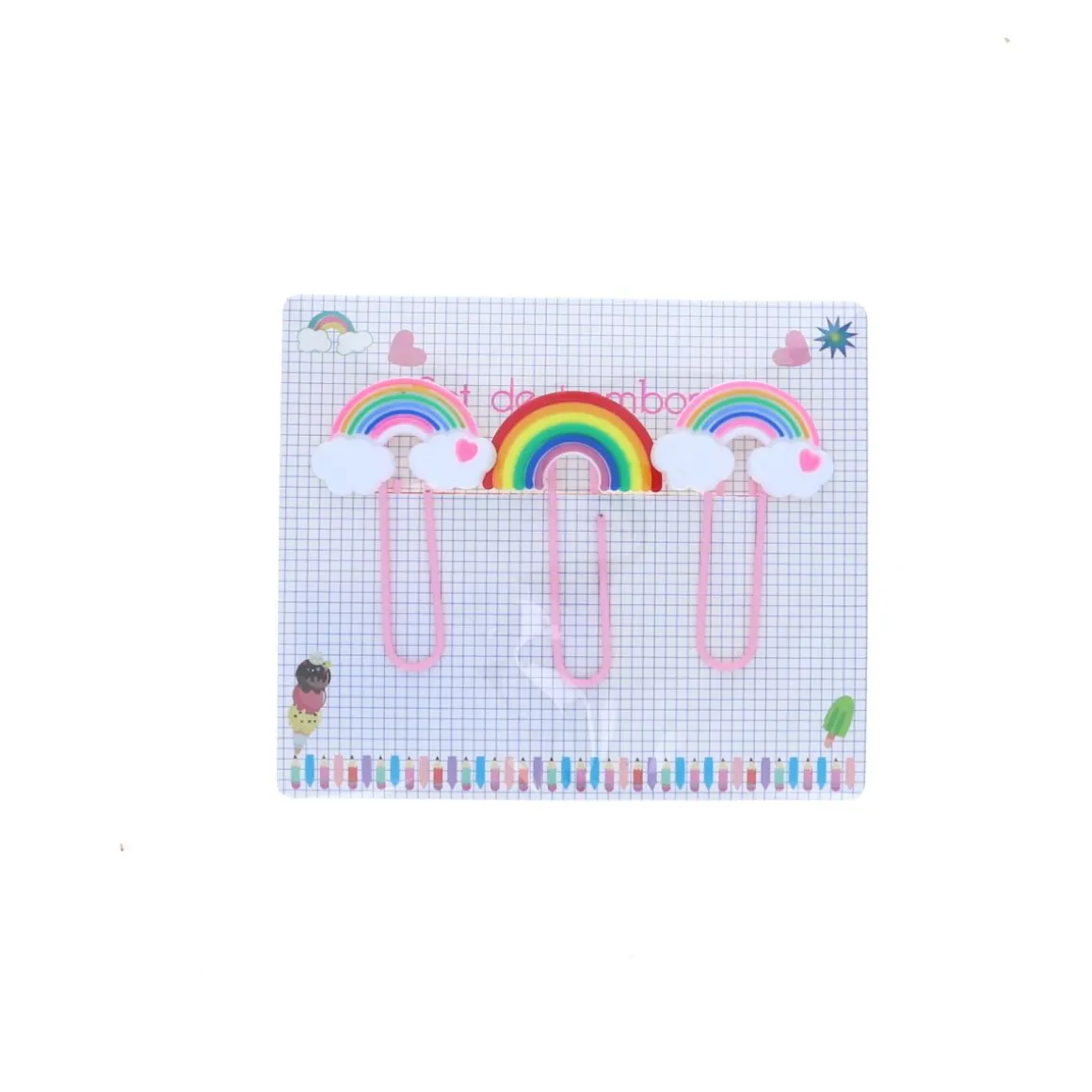Set de 3 trombones arc-en-ciel