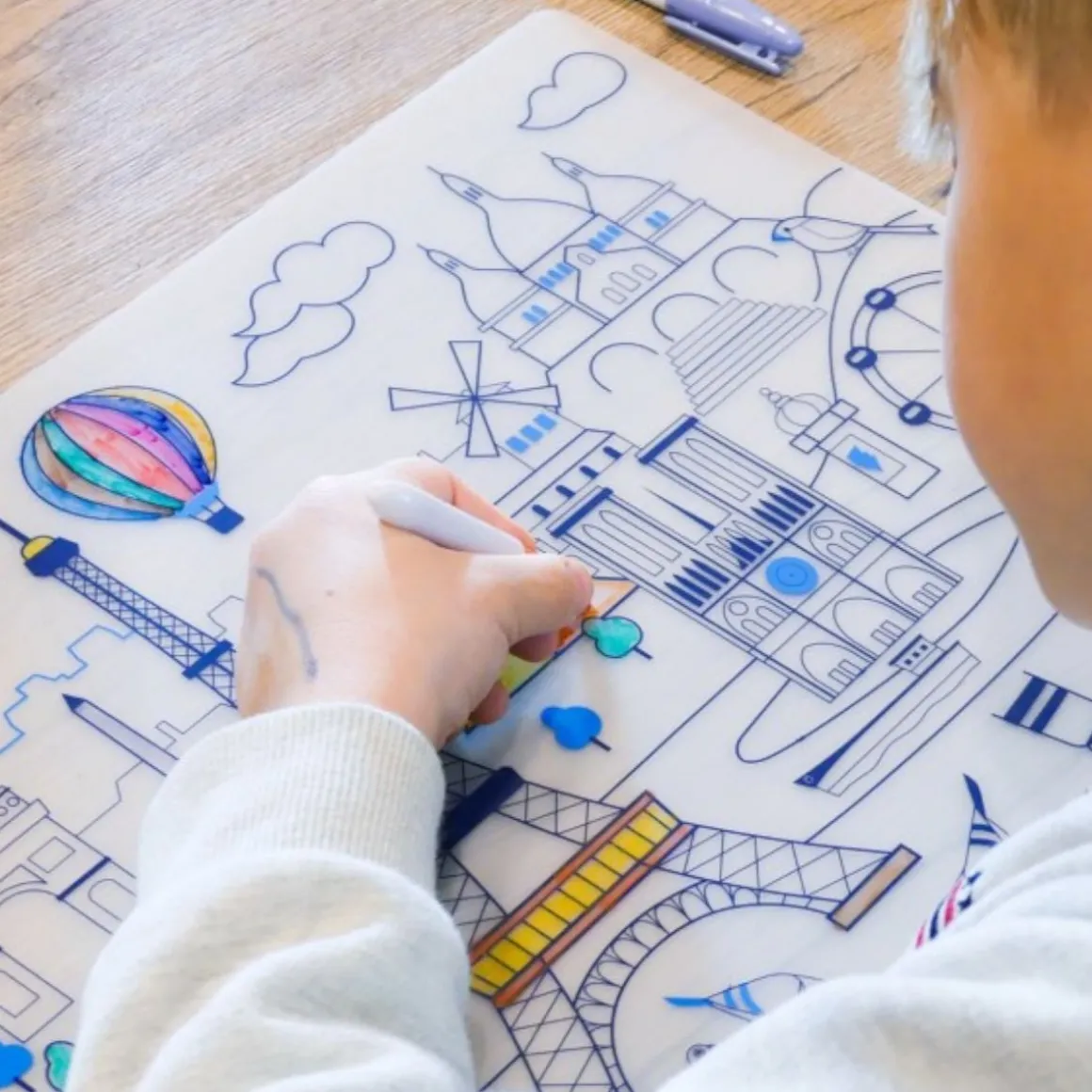 Set de table à colorier en silicone "Paris"