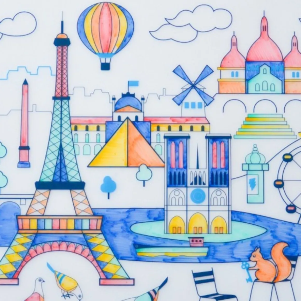 Set de table à colorier en silicone "Paris"