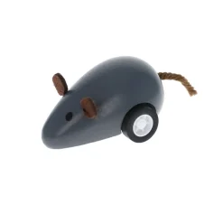 Souris grise en bois à remonter