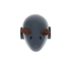 Souris grise en bois à remonter