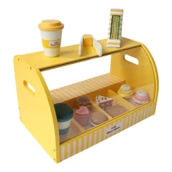 Stand à pâtisseries et café jouet en bois