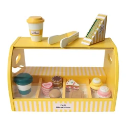 Stand à pâtisseries et café jouet en bois