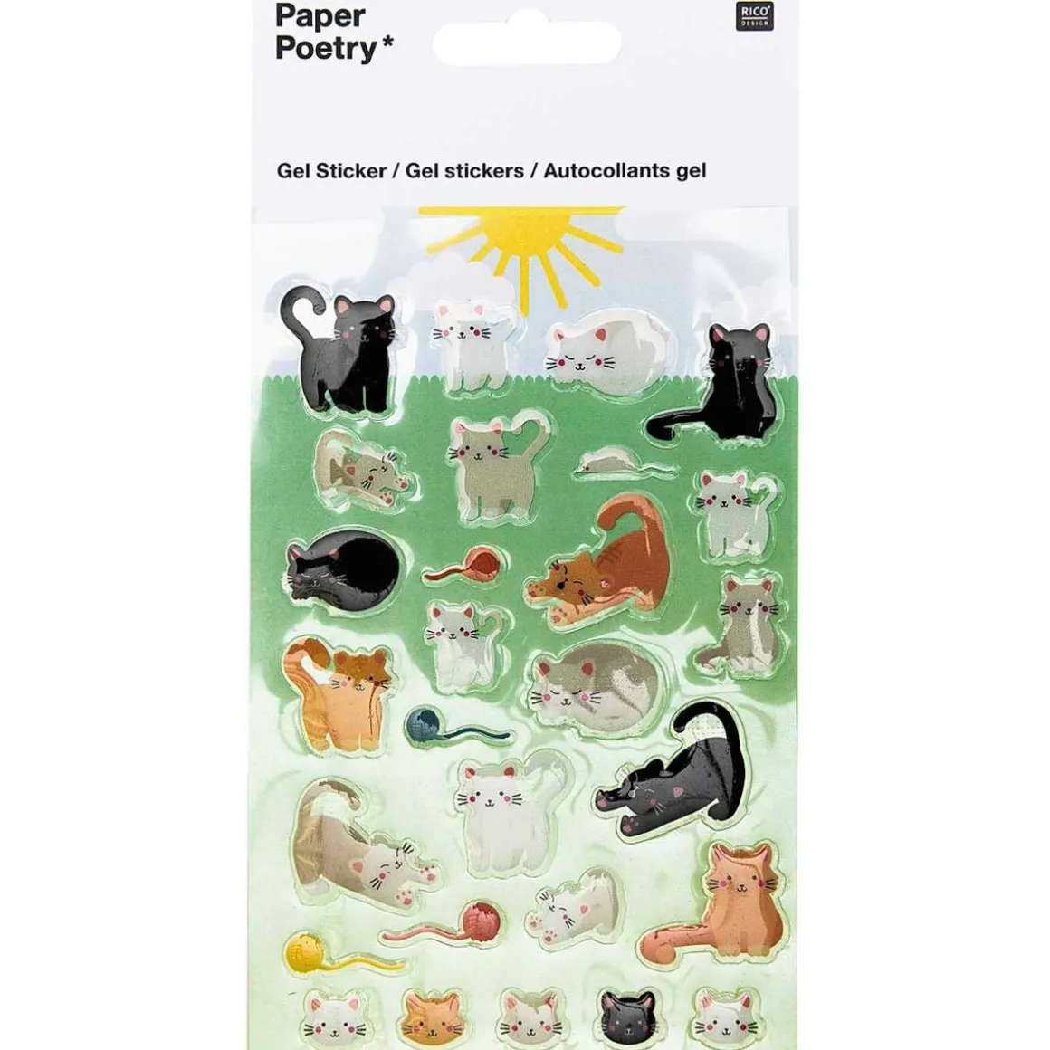 Stickers en gel motifs chats