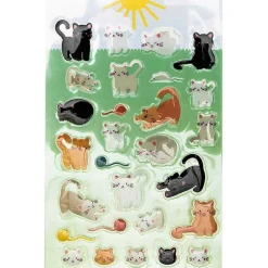 Stickers en gel motifs chats