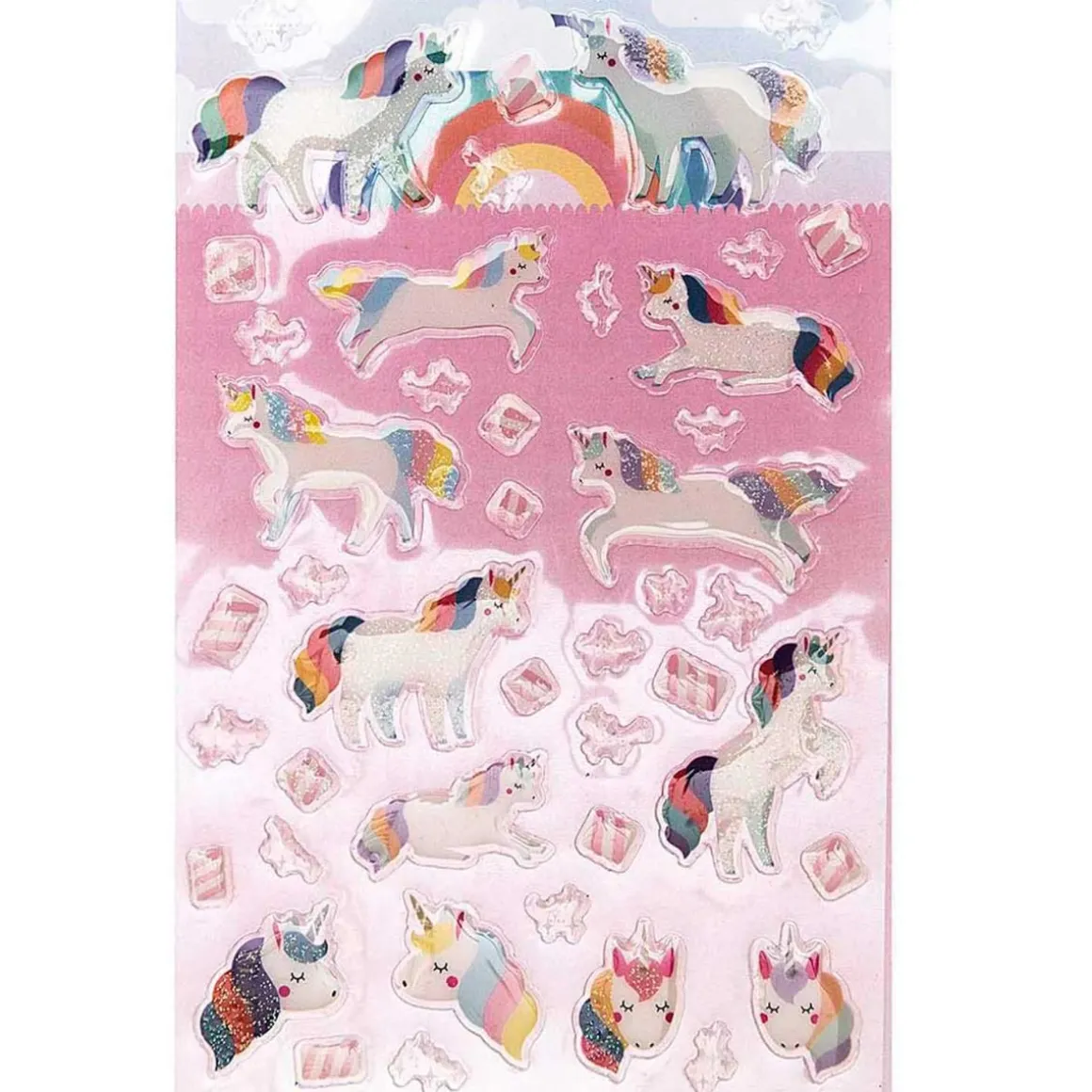 Stickers en gel motifs Licornes