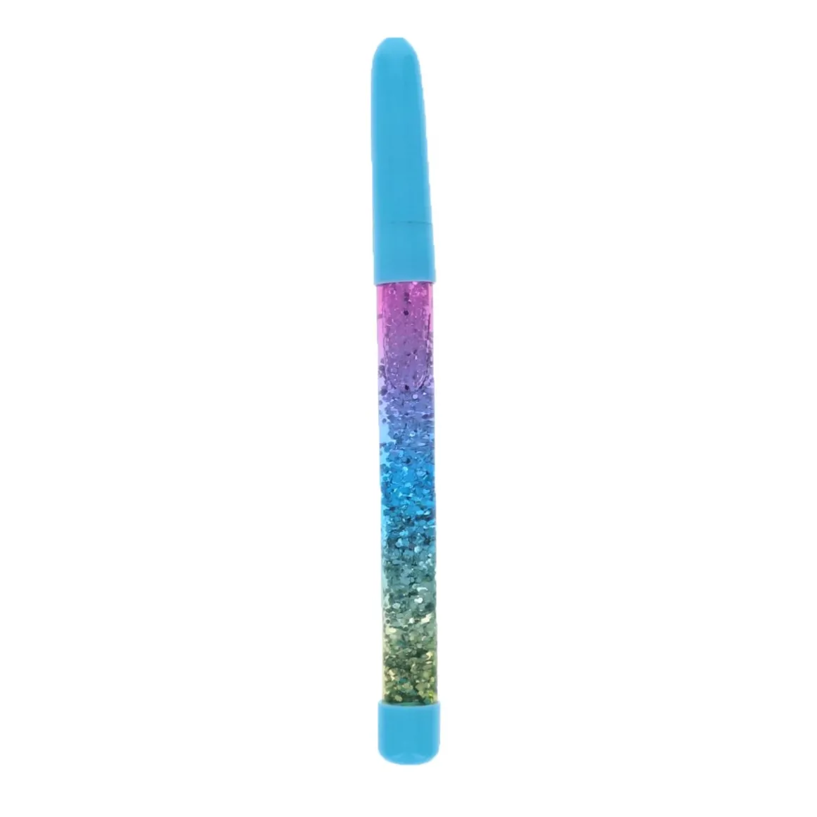 Stylo à paillettes bleu
