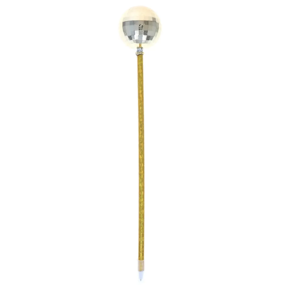 Stylo boule disco jaune doré