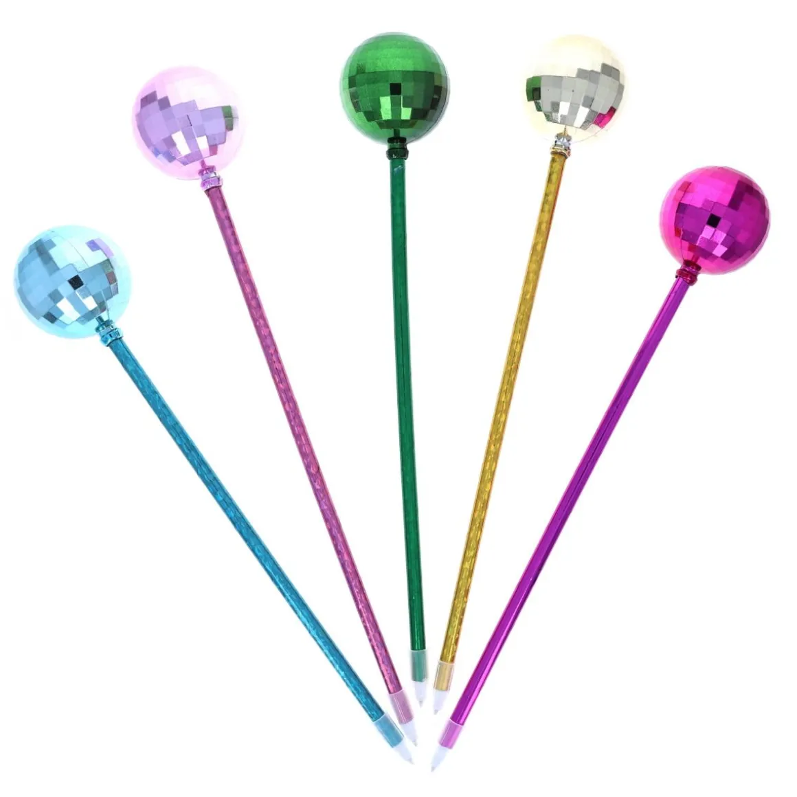 Stylo boule disco vert