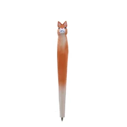 Stylo en bois sculpté chat