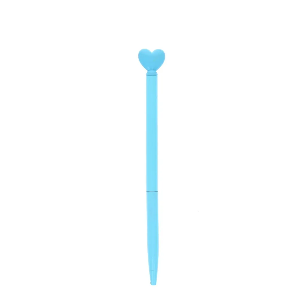 Stylo métal cœur bleu