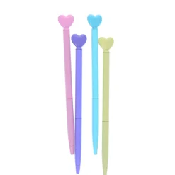 Stylo métal cœur bleu