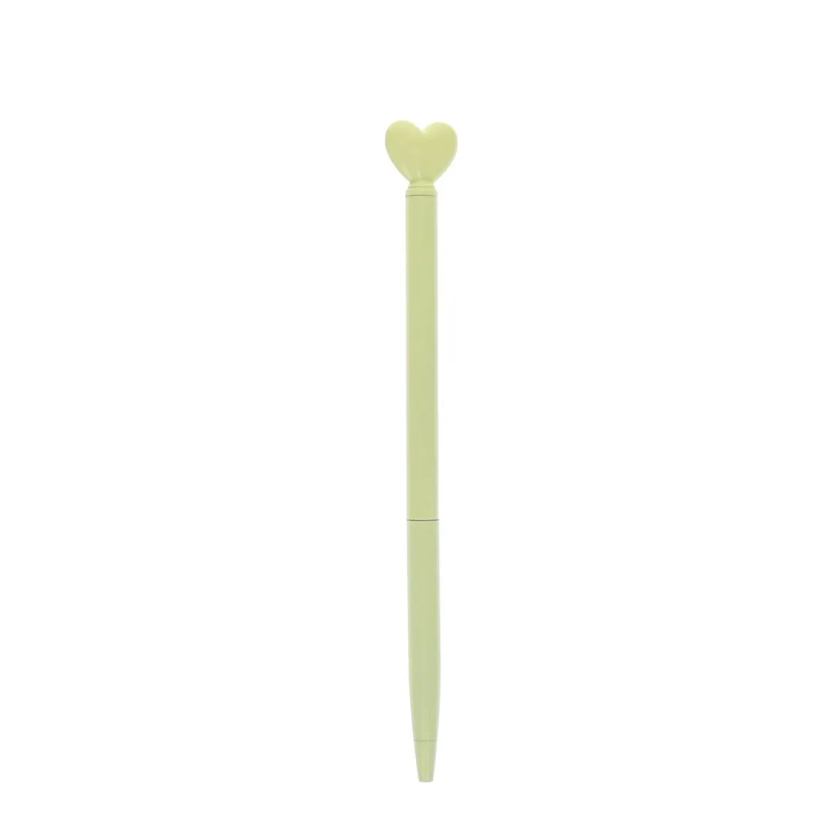 Stylo métal cœur jaune