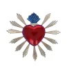 Suspension cœur rayonnant argent rouge et bleu