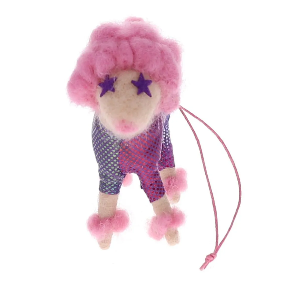 Suspension de Noël caniche disco