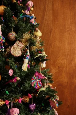 Suspension de noël chaussette sequins multicolores