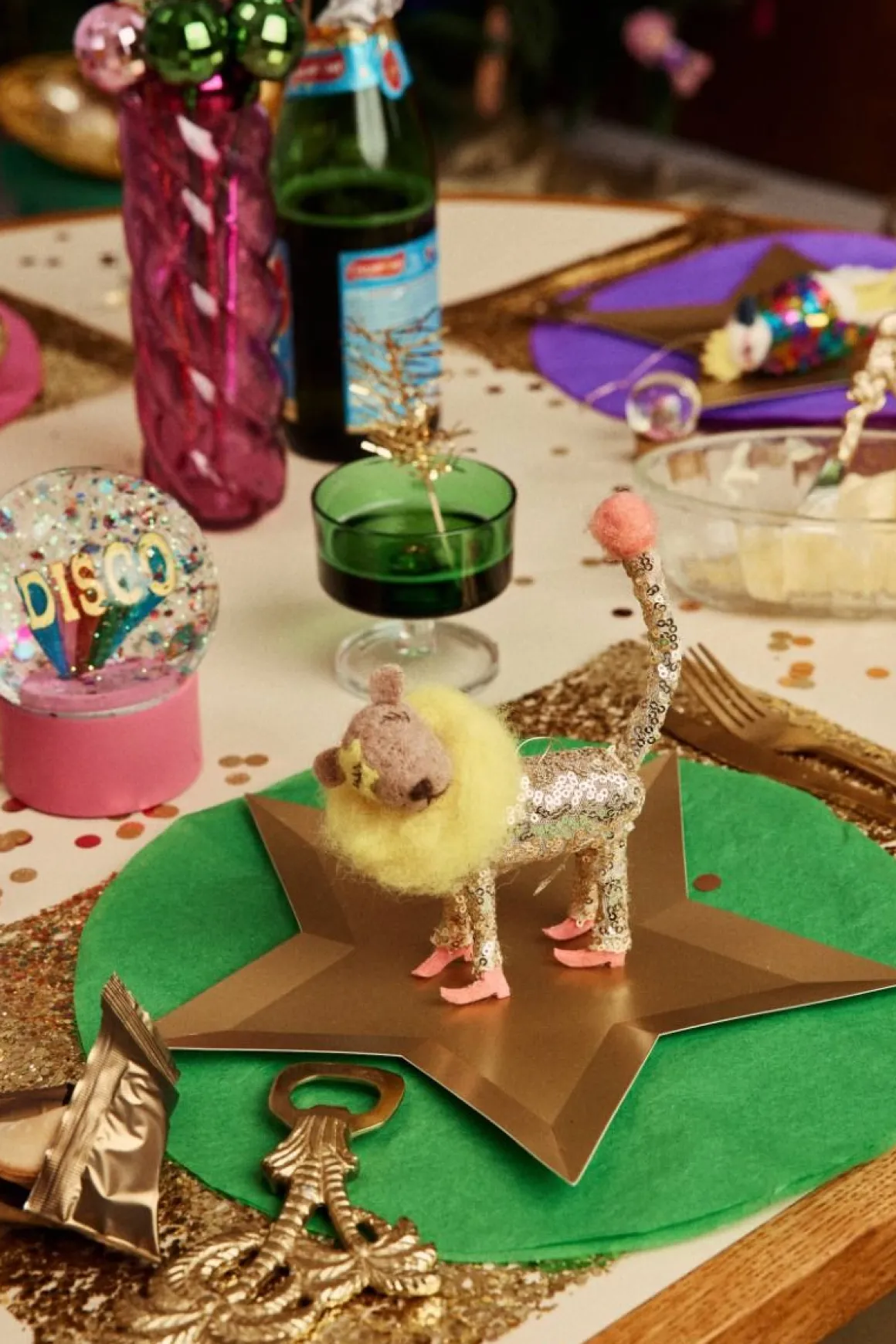 Suspension de Noël lion disco