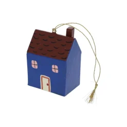 Suspension de Noël maison bleue