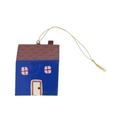 Suspension de Noël maison bleue
