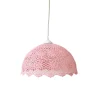 Suspension en crochet rose