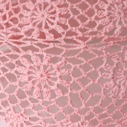 Suspension en crochet rose