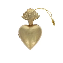 Suspension en laiton doré coeur ex-voto