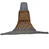 Suspension en rotin naturel et gris