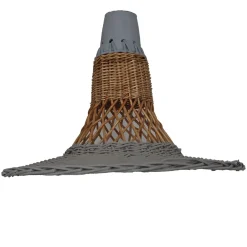Suspension en rotin naturel et gris