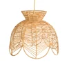 Suspension luminaire en rotin forme tulipe