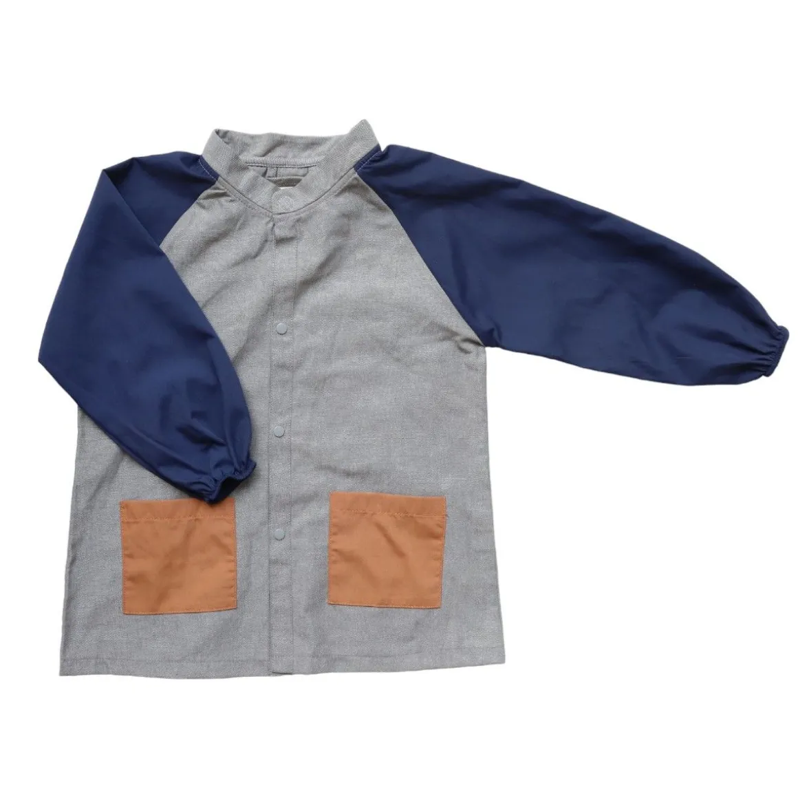 Tablier d'école enfant gris et bleu