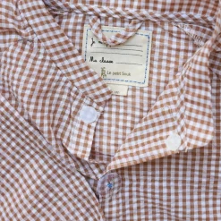 Tablier d'école enfant vichy marron
