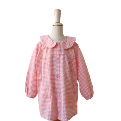 Tablier d'école enfant vichy rose