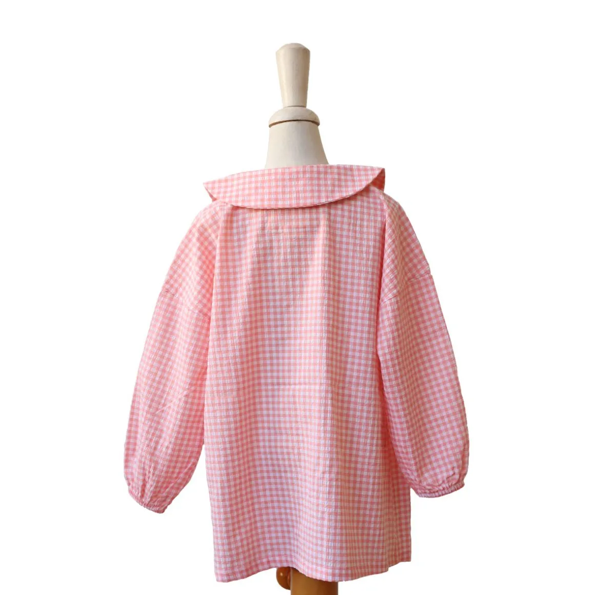 Tablier d'école enfant vichy rose