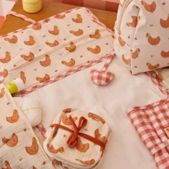 Tapis à langer nomade vichy - La petite poule rousse