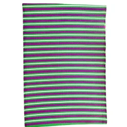 Tapis d'extérieur à rayures vertes et violettes 120x180