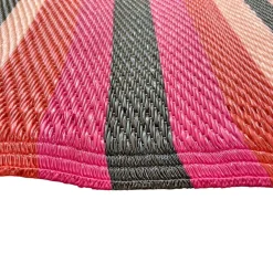 Tapis d'extérieur à rayures roses et noires -120x180