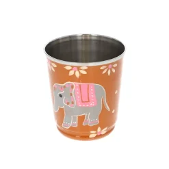 Tasse à café émail motifs Indiens éléphant