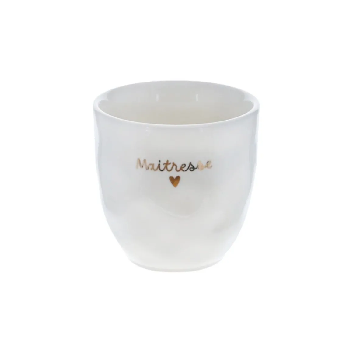 Tasse à café "Maîtresse" cœur doré