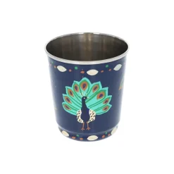 Tasse à café motifs Indiens bleu paon