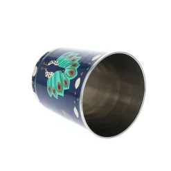 Tasse à café motifs Indiens bleu paon