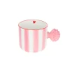 Tasse à café rayée rose coquillage - Trouville