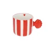 Tasse à café rayée rouge coquillage - Trouville