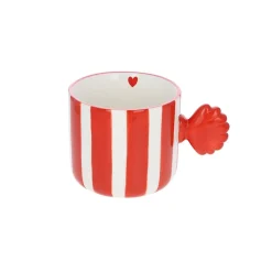 Tasse à café rayée rouge coquillage - Trouville