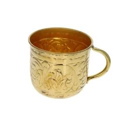 Tasse en laiton fleurs