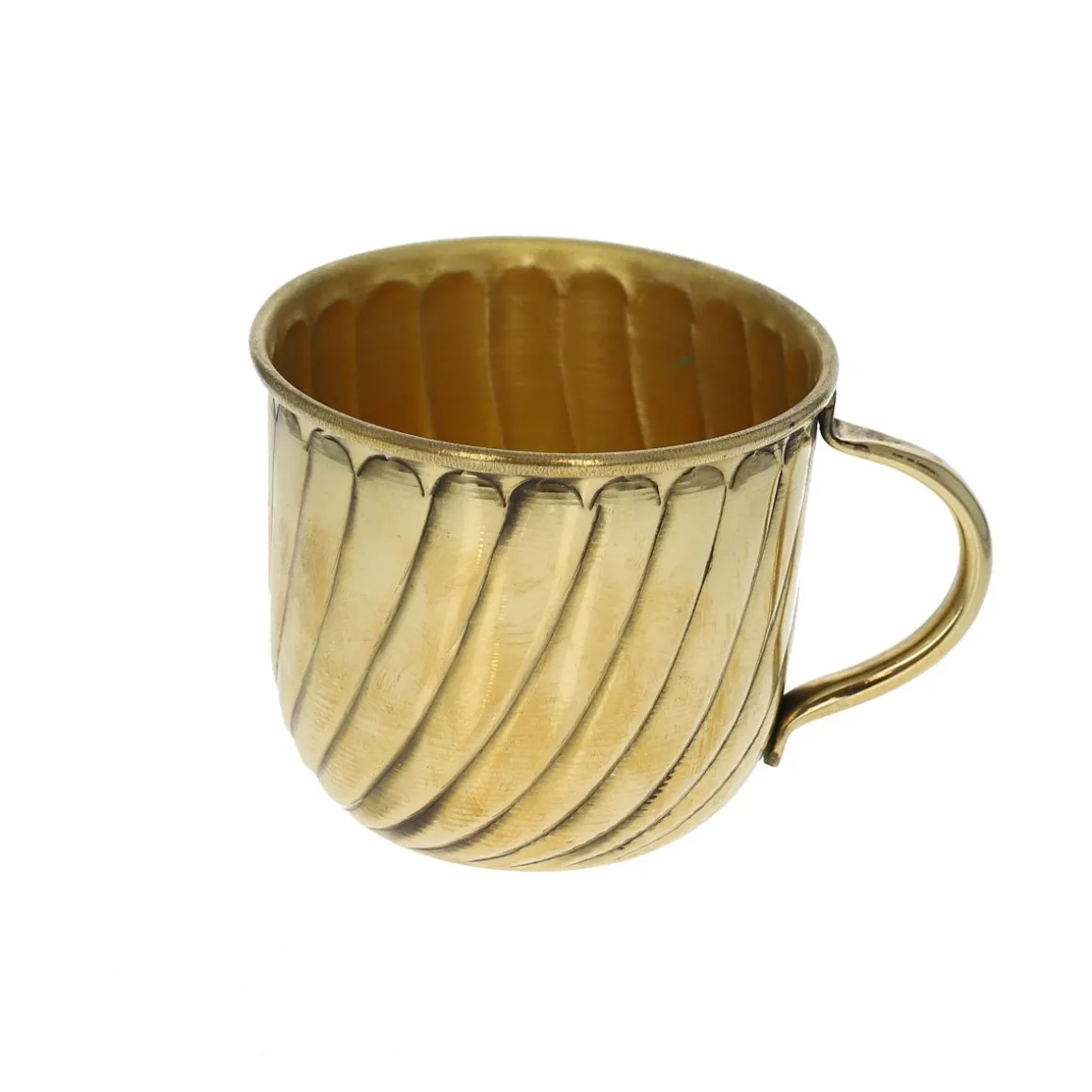 Tasse en laiton striée