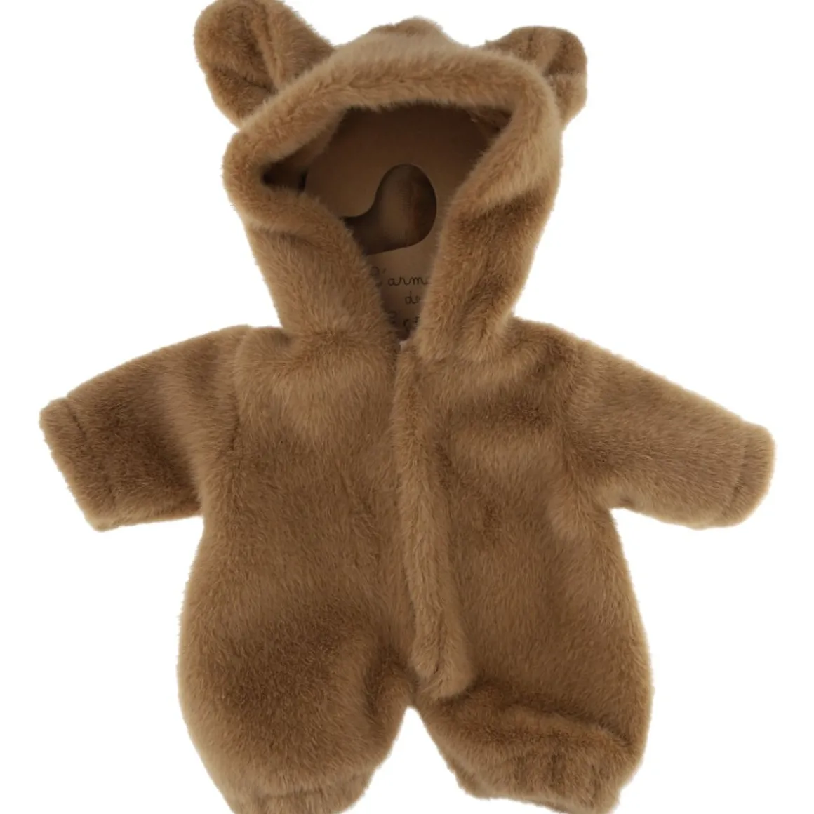 Tenue de poupée combinaison fausse fourrure marron - Chaton